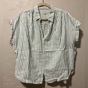 Oversized linen button up